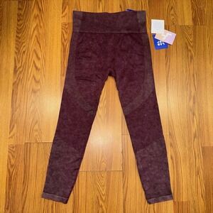 JoyLab Leggings Women Large Maroon NEW Seamless High-Waisted 7/8 Activewear